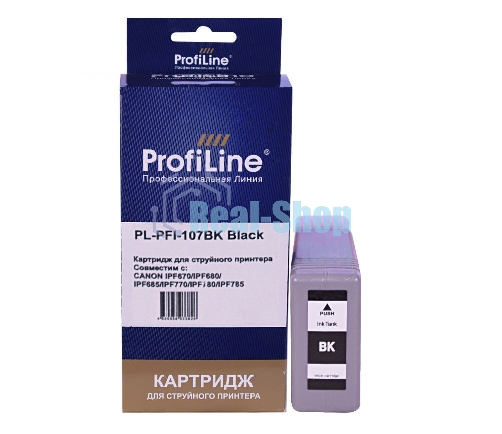 Картридж струйный ProfiLine PL-PFI-107BK для принтеров Canon IPF670/IPF680/IPF685/IPF770/IPF780/IPF785 с чернилами Black