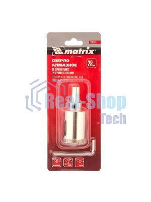 Сверло алмазное Matrix по керамограниту, 28 х 67 мм, 3-гранный хвостовик