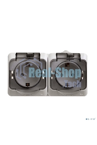 Розетка 2-м ОП Этюд с заземл. защ. шторки IP44 белый SchE PA16-244B