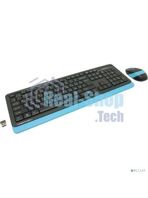 Комплект клавиатура+мышь A4Tech FStyler FG1010 беспроводной, USB, 2000 DPI, чёрный/синий