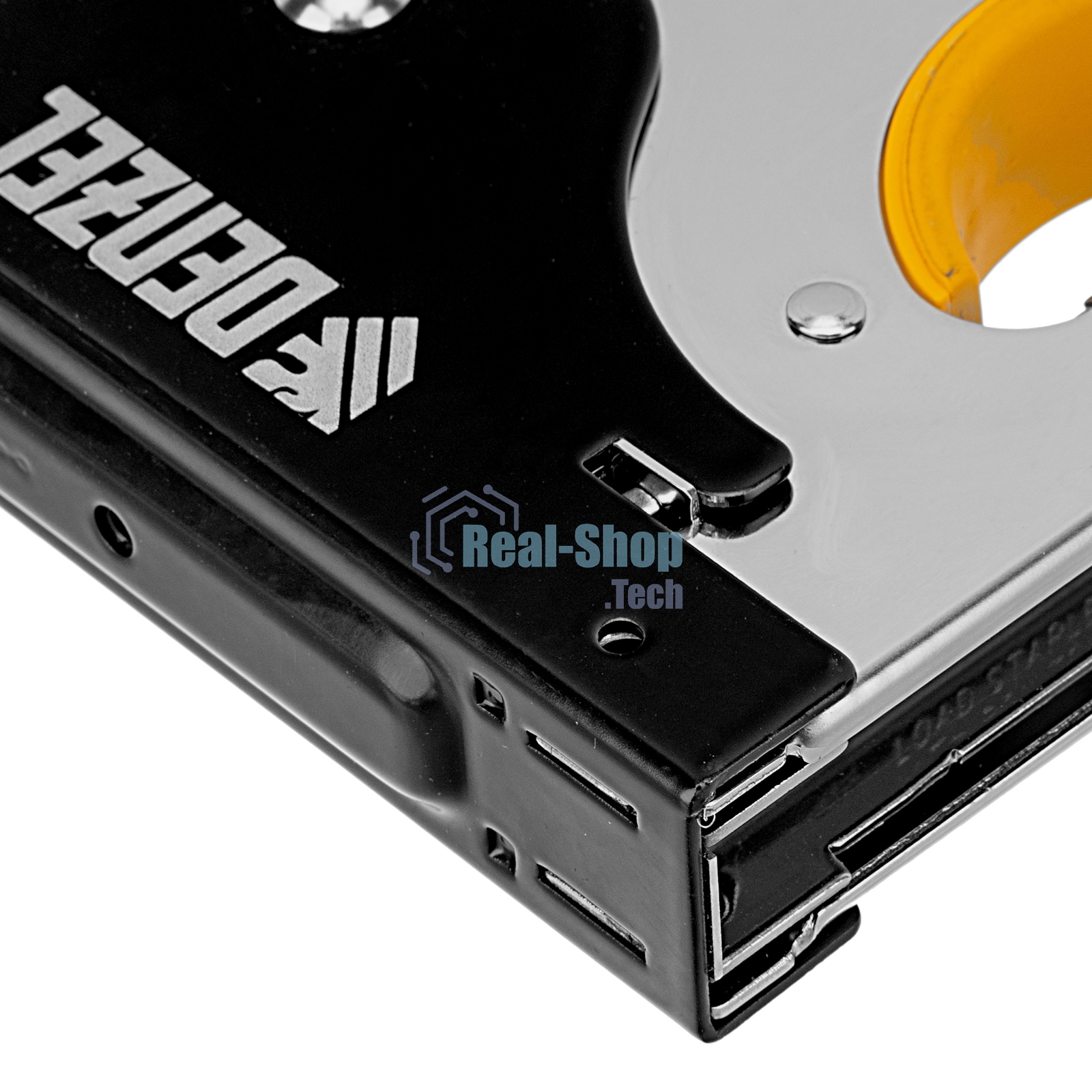 Степлер Denzel металл., скобы в комплекте, плавная регулировка удара, 2К рукоятка, тип 53, 4-14 мм