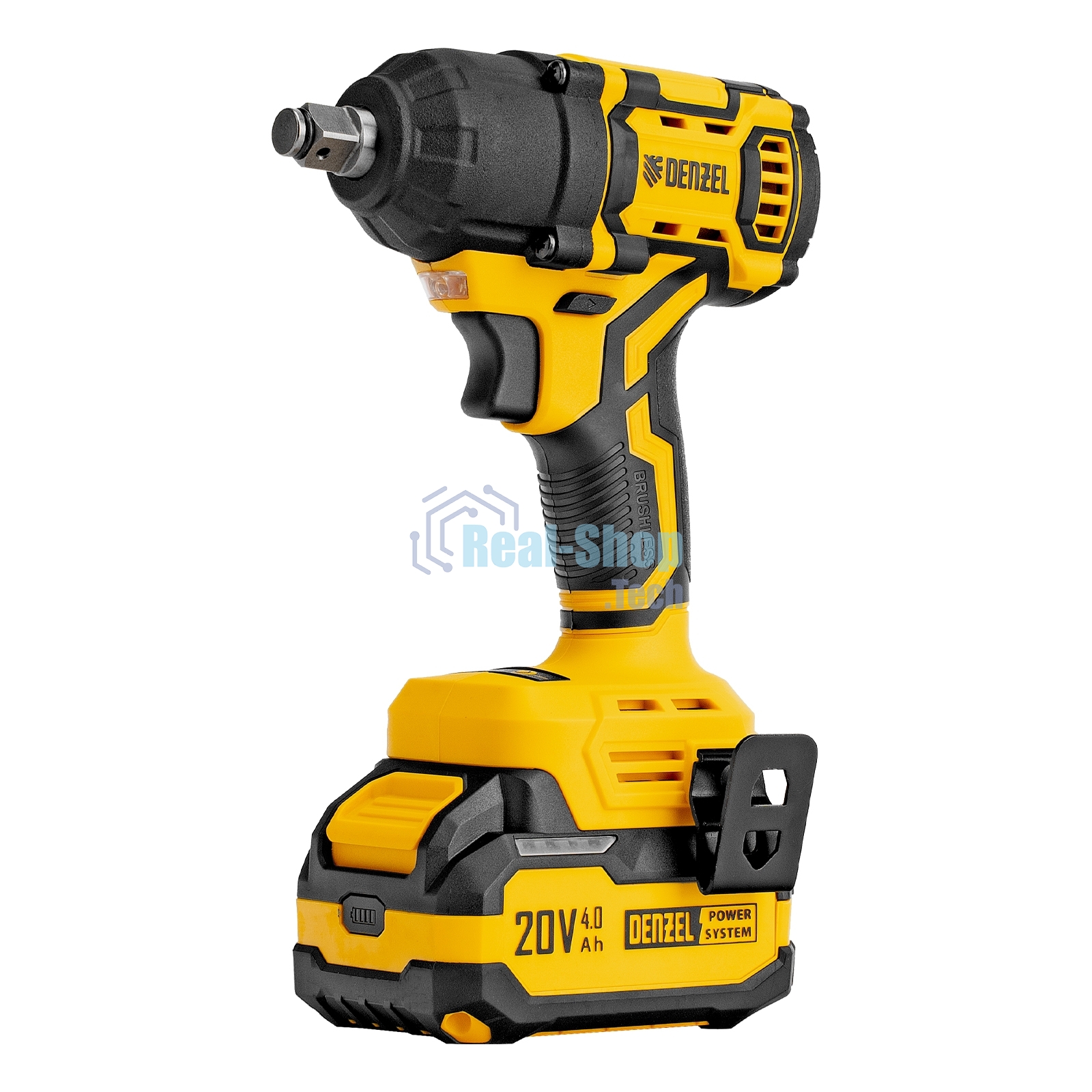 Гайковерт ударный аккумуляторный бесщет. Denzel CIWH-BL-20-500, Li-Ion, 20 В