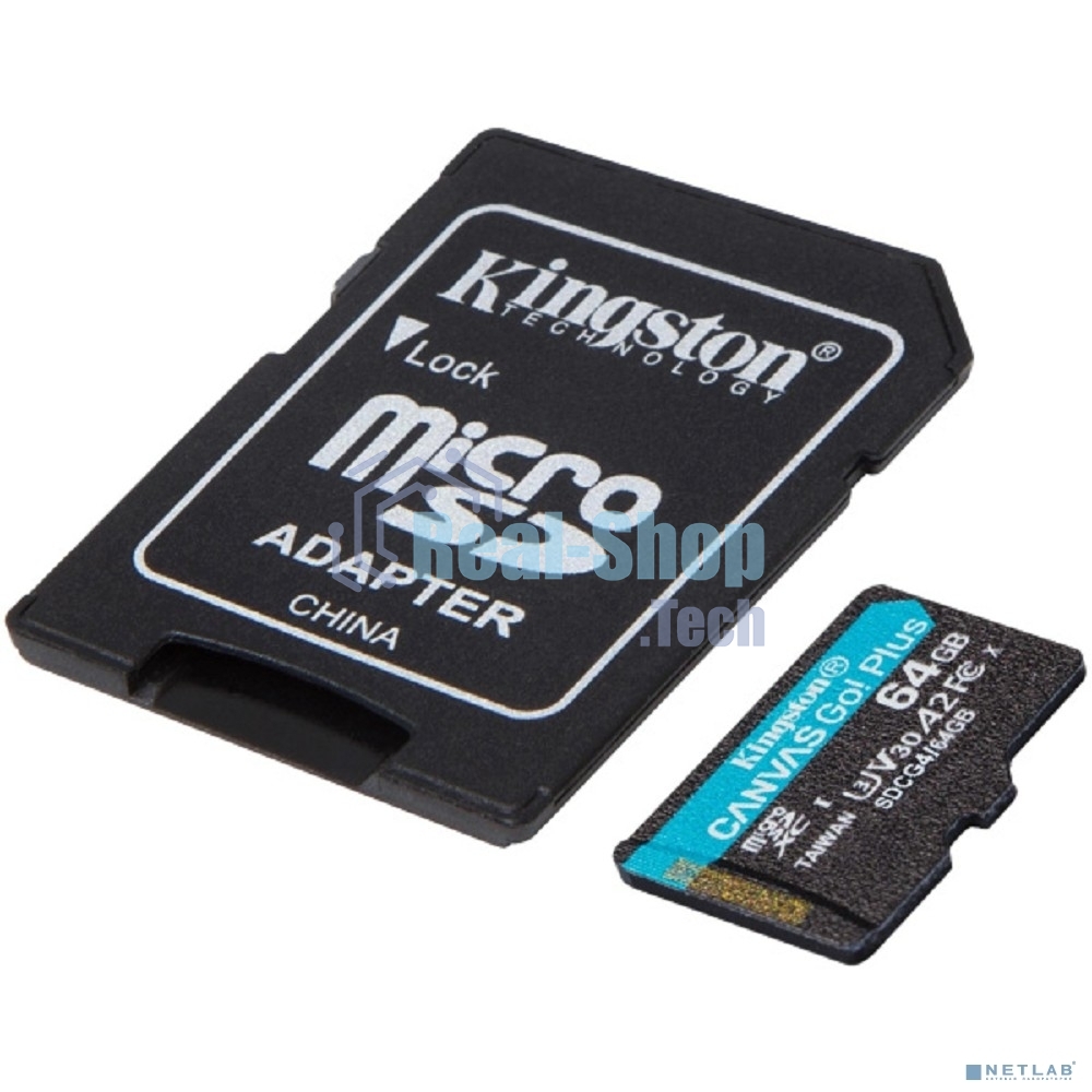 Флеш карта microSDXC 64Gb Kingston SDCG4/64Gb Canvas Go! Plus + adapter