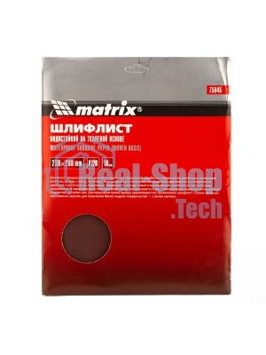 Шлифлист Matrix на бумажной основе, P 600, 230x280 мм, 10 шт., водостойкий
