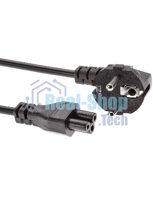 Кабель Premier 5-282 IEC C5 (3-pin) Евровилка угловой 1м (5-282(0.5) 1.0) черный (Bulk)
