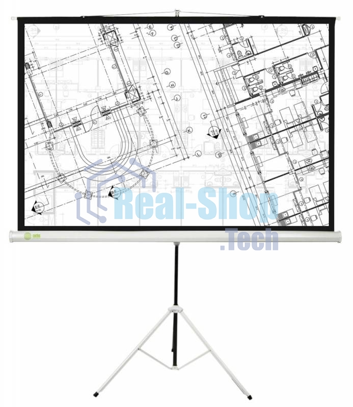 Экран Cactus 127x127см Triscreen CS-PST-127X127 1:1 напольный рулонный белый