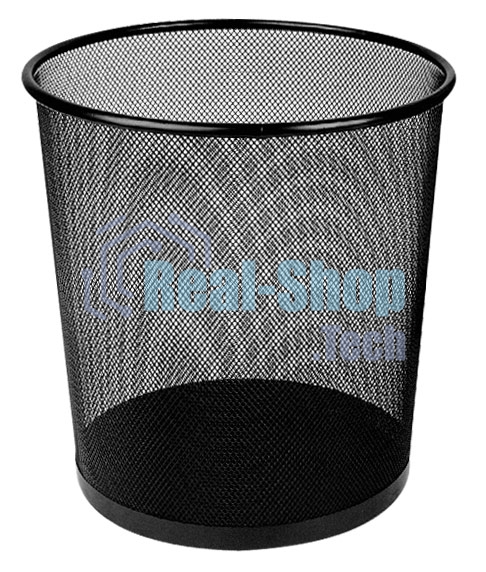 Корзина для бумаг Deli E9190 круглая 12л. мет.сетка черный