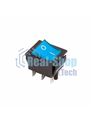 Выключатель клавишный Rexant 250V 15А (6с) ON-ON синий с подсветкой