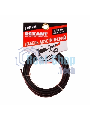 Кабель акустический Rexant 2х1,00 мм², красно-черный, мини-бухта 5 м