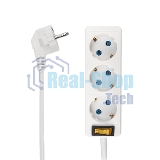 Удлинитель PROconnect 3 гнезда, 5 м, 3х0.75 мм², с/з, с кнопкой, белый
