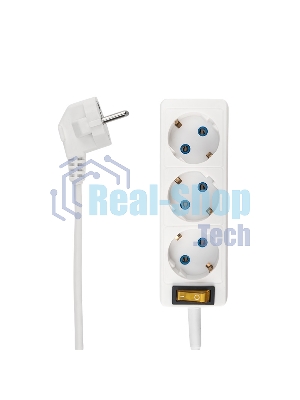 Удлинитель PROconnect 3 гнезда, 5 м, 3х0.75 мм², с/з, с кнопкой, белый