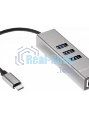 Переходник Telecom USB 3.1 Type-C -->RJ-45 1000Mbps +3 USB3.0, Aluminum Shell, 0.2м Telecom TA311C