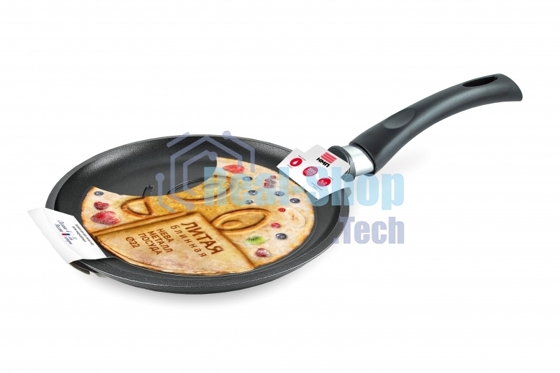 Сковорода НЕВА МЕТАЛЛ ПОСУДА 6222В (смайлик) блинная д.22 (Дизайн корпуса сковороды разработан так, чтобы при выпекании не нарушалась целостность блина, и красиво румянился рисунок. Антипригарное покрытие изделий - на водной основе, изготовлено без исполь