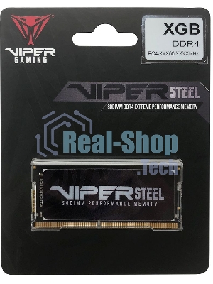 Оперативная память Patriot Steel Series, DDR4, 32GB (1x32 GB), 3200 MHz, CL22, радиатор, черный, SO-DIMM