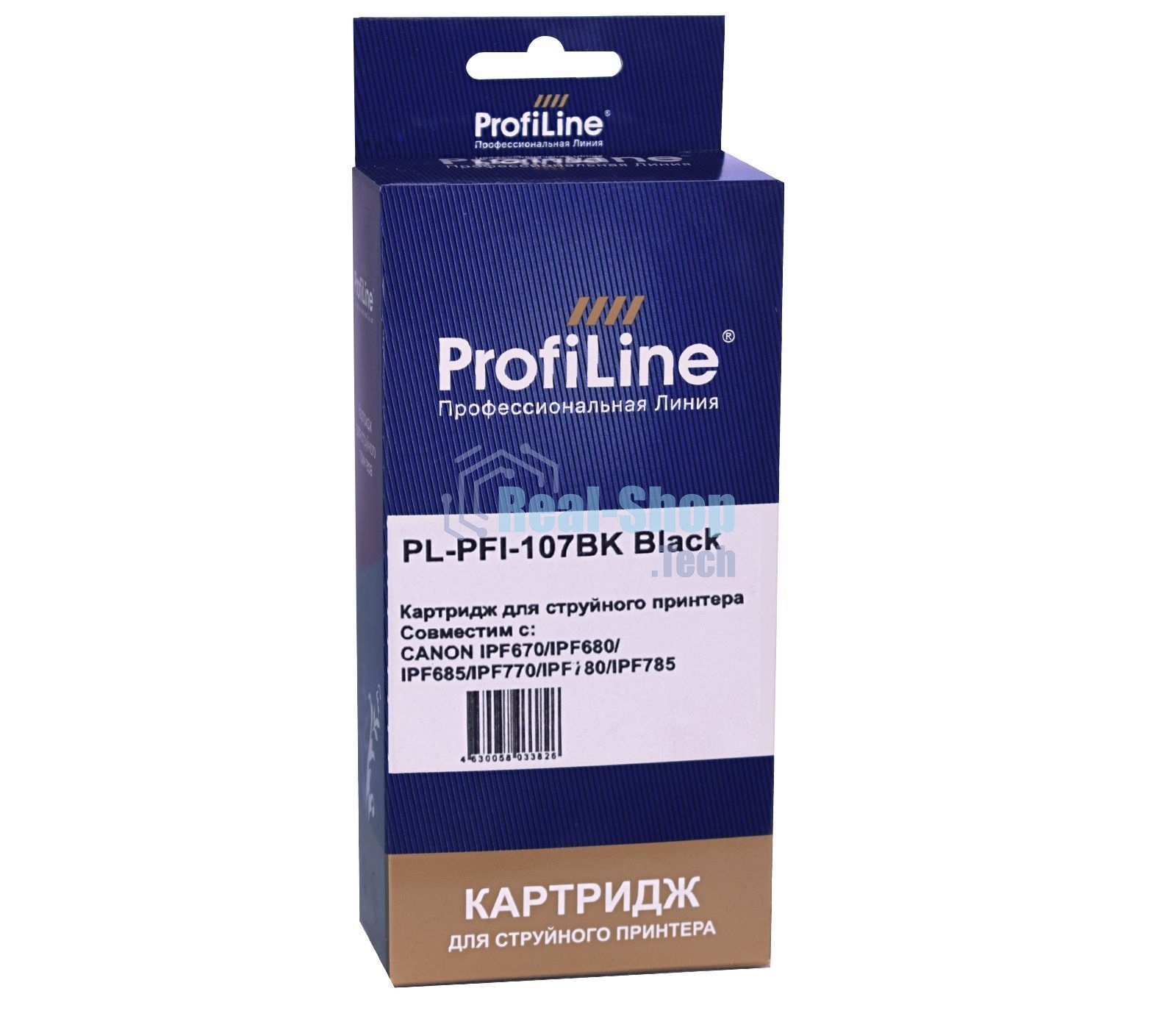 Картридж струйный ProfiLine PL-PFI-107BK для принтеров Canon IPF670/IPF680/IPF685/IPF770/IPF780/IPF785 с чернилами Black