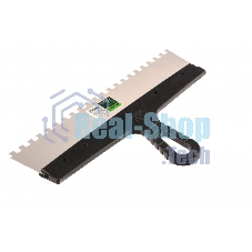 Шпатель из нержавеющей стали Сибртех 350 мм, зуб 8х8 мм, пластмассовая ручка