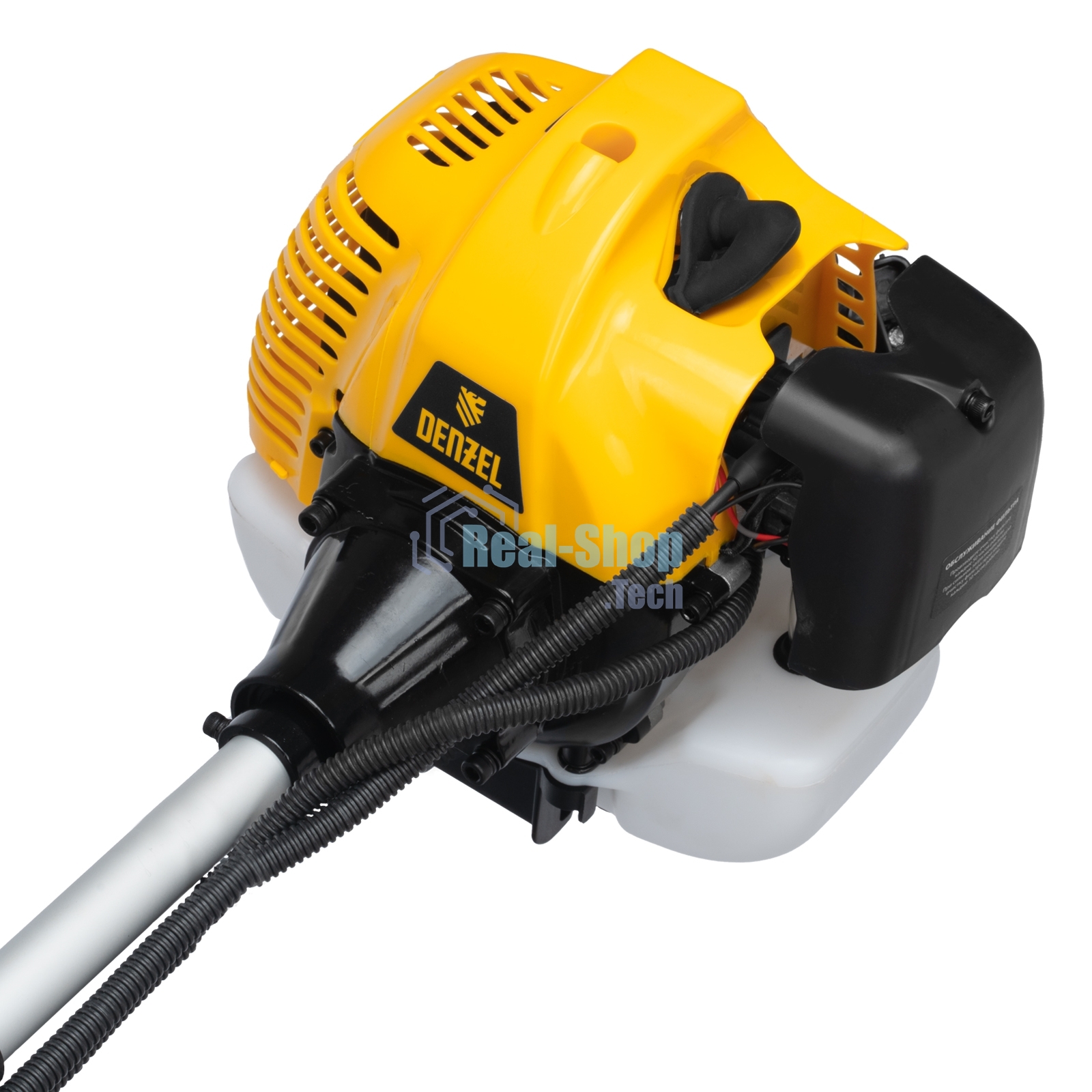 Триммер бензиновый Denzel DT-43E, 43 см3, неразъемная штанга, электростартер, состоит из 2 частей