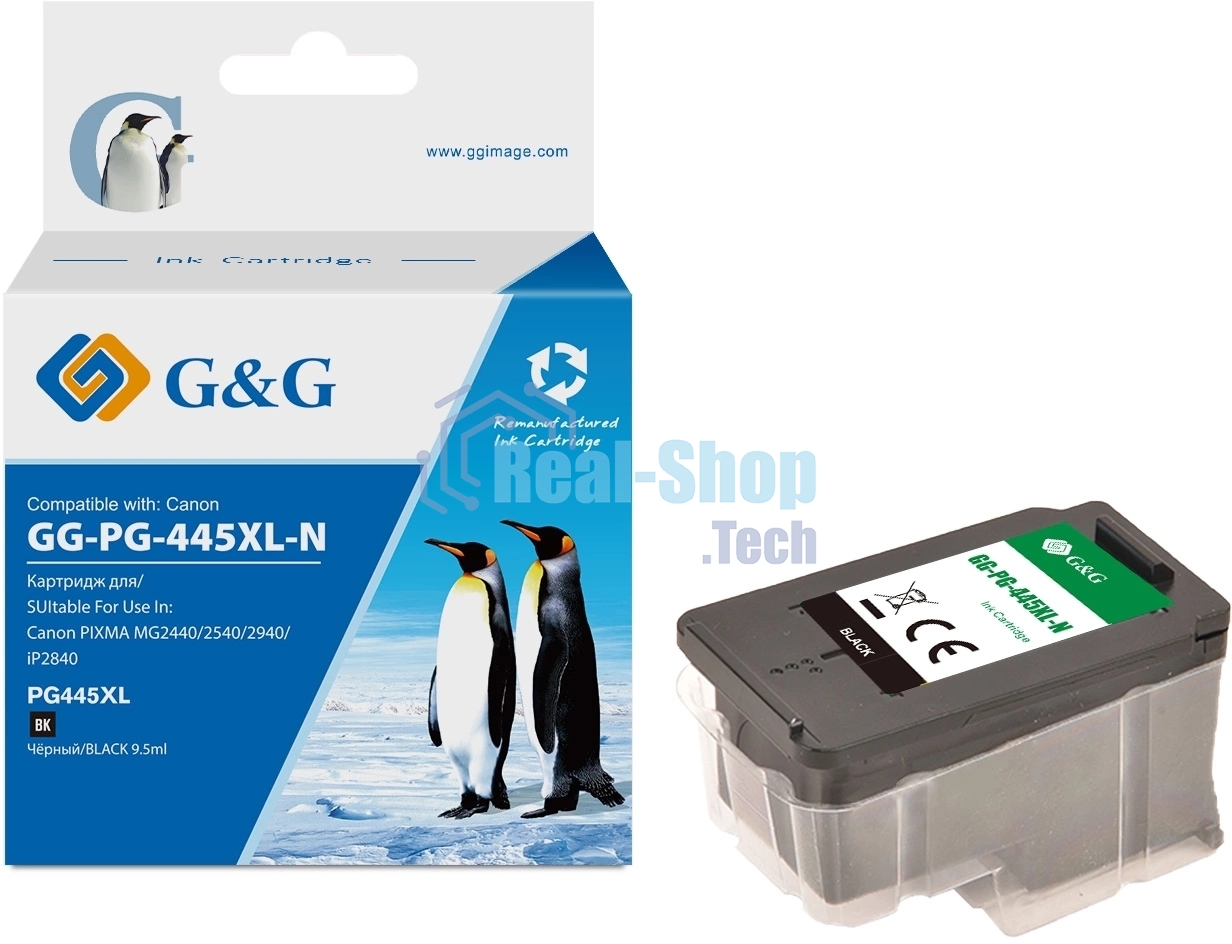 Картридж струйный G&G GG-PG-445XL-N (PG-445) черный (15 мл) для Canon PIXMA MG3040/2545S/2440/2940/2540/2540S;iP2840;MX494;TS204/3140/3440;TR4540/3340/4640