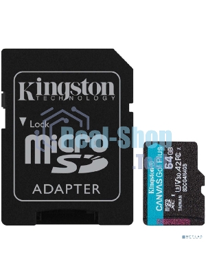 Флеш карта microSDXC 64Gb Kingston SDCG4/64Gb Canvas Go! Plus + adapter