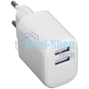 Сетевое зарядное устройство Cablexpert MP3A-PC-58, 10.5Вт, 2.1А, 2хUSB, белый, пакет