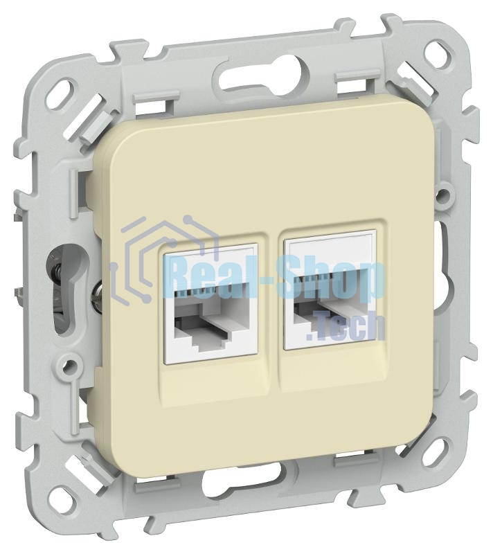 FLITE Розетка 2-ая компьютерная RJ45 кат.5Е UTP РК5е-2-0-ФлН навахо | FI-K22-1-K87 | IEK