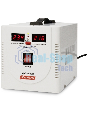 Стабилизатор напряжения Powerman AVS 1500D (1500ВА,12А,КПД 98%,циф. индикация вх./вых. напряж.)
