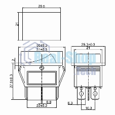 Выключатель клавишный Rexant 250V 15А (6с) ON-ON синий с подсветкой