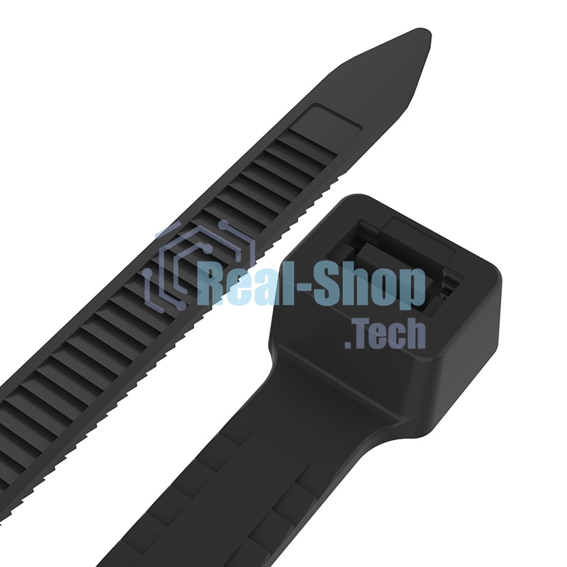 Хомут-стяжкa нейлоновая с тройным замком Rexant 300x4,8 мм, черная, упаковка 100 шт.