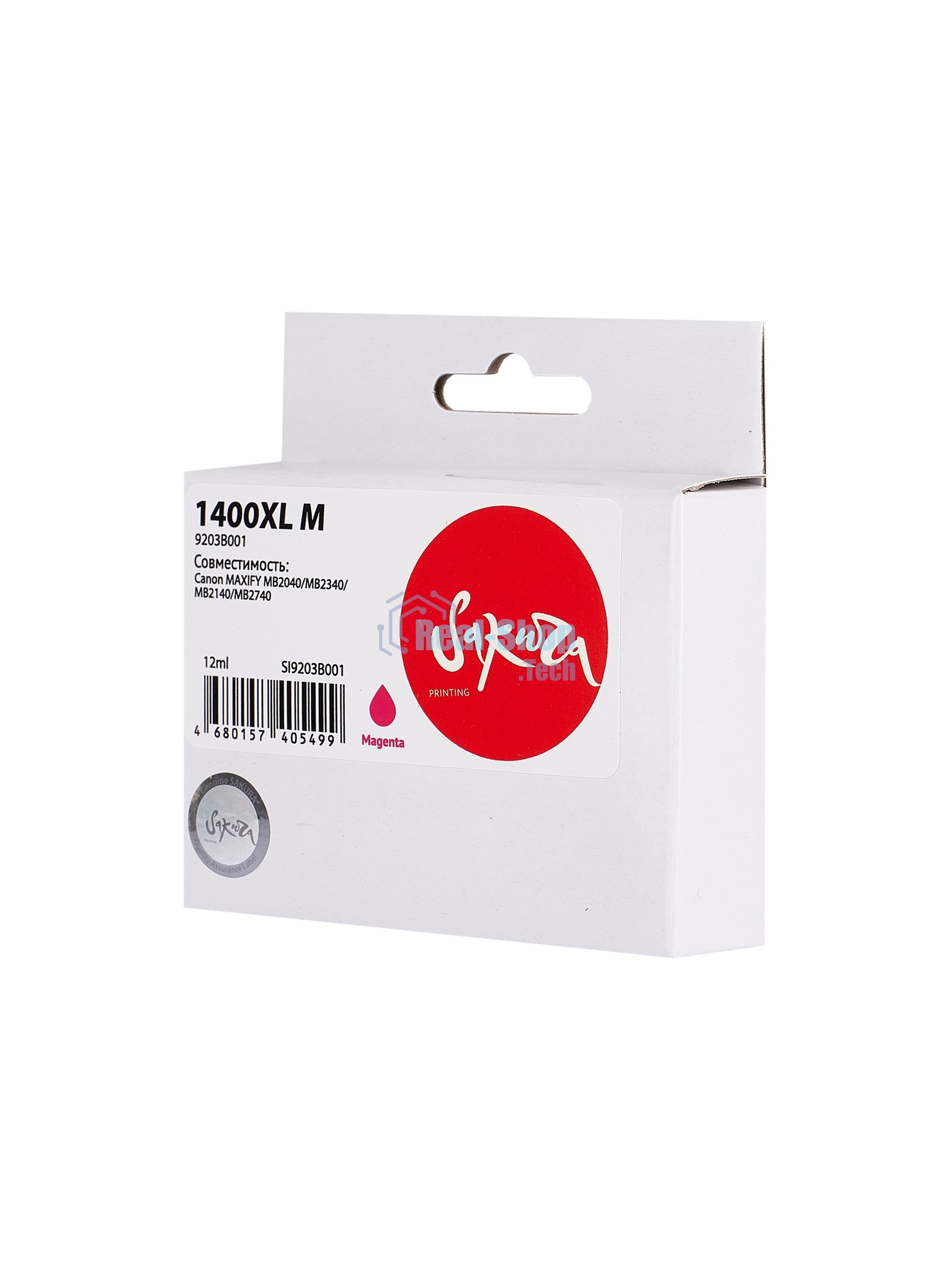 Картридж струйный Sakura 9203B001 (1400XL M) для Canon, пурпурный, 12 мл., 900 к.