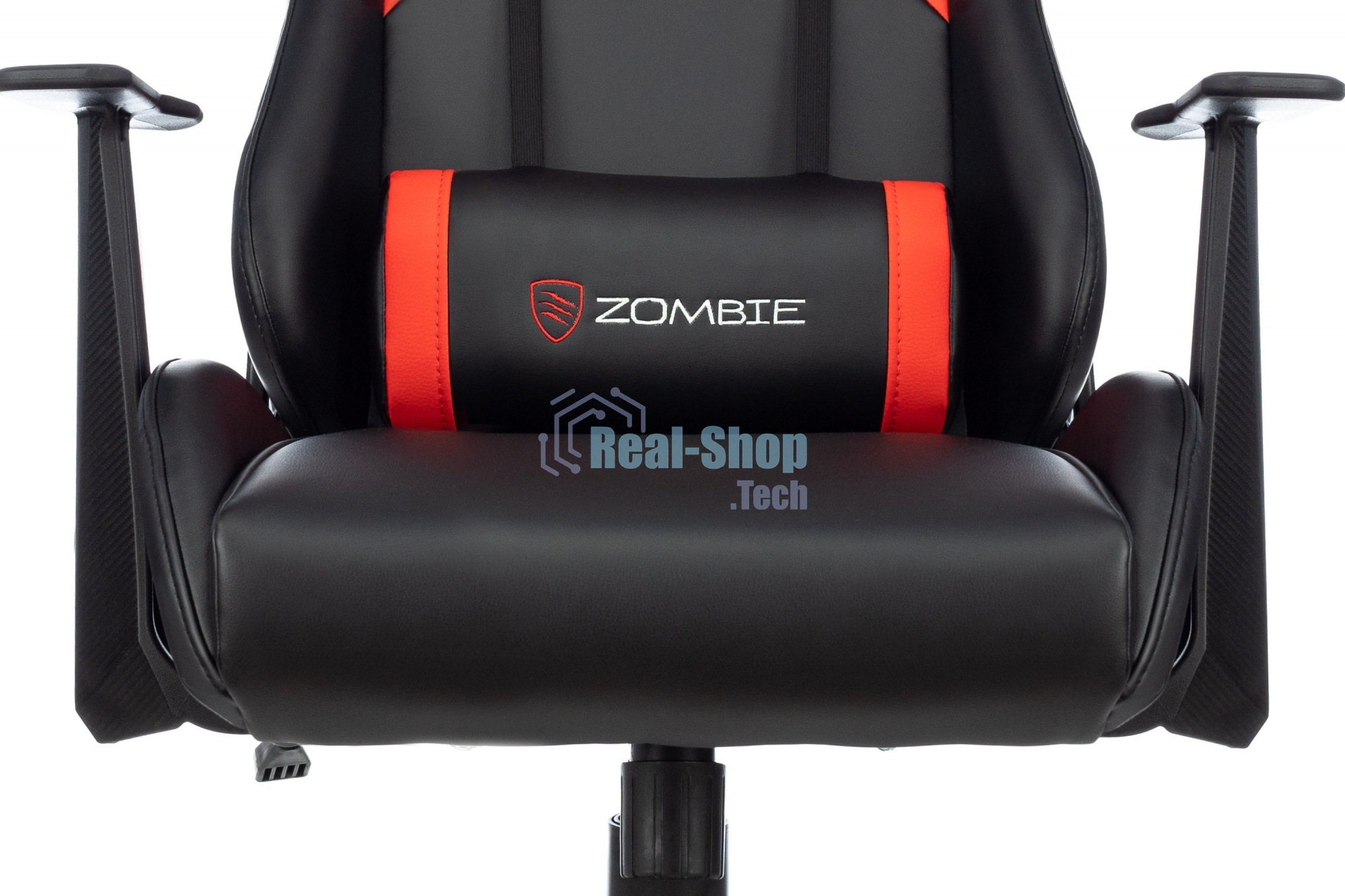 Кресло игровое Zombie Game Penta черный/красный эко.кожа с подголов. крестов. пластик