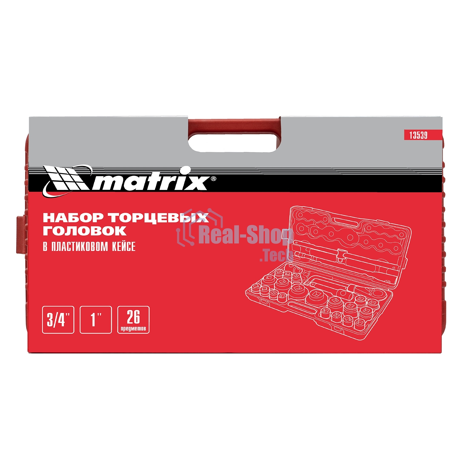 Набор торцевых головок Matrix, квадрат, 3/4