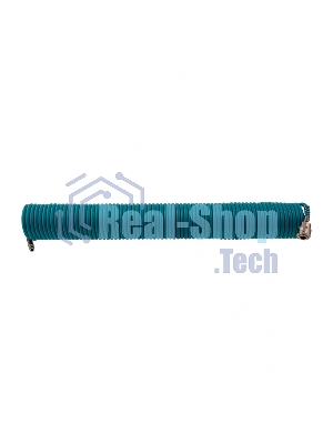 Полиуретановый спиральный шланг профессиональный Stels BASF, 15 м, с быстросъемными соединением