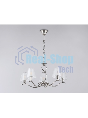 Люстра Ambrella light LH57081/5 SN/FR никель/белый матовый E14/5 max 40W D690*790