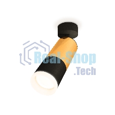 Комплект поворотного светильника Ambrella light XM6302012 SBK/PYG/FR черный песок/золото желтое полированное/белый матовый MR16 GU5.3