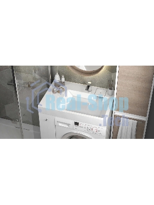 Раковина над стиральной машиной BAU Hotel Pro 80х55, литьевой мрамор в комплекте с кронштейнами и си