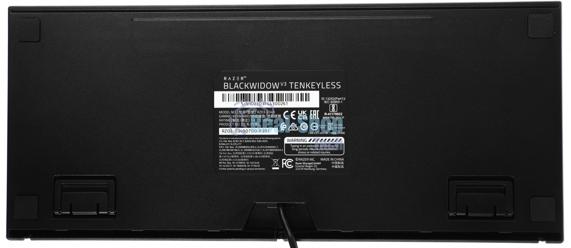 Клавиатура Razer BlackWidow V3 Tenkeyless проводная, USB, чёрный