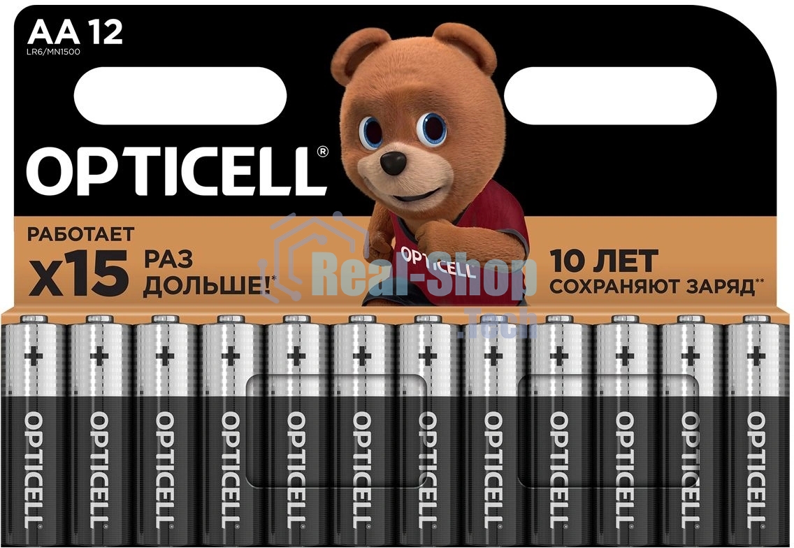 Элемент питания алкалиновый AA/LR6 (блист. 12шт) Basic Opticell 5051010