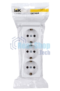 Розетка Iek ERO31-K01-16-DC РС23-3-ОБ 3 местн. с з/к 16А откр.уст. ОКТАВА (белый)