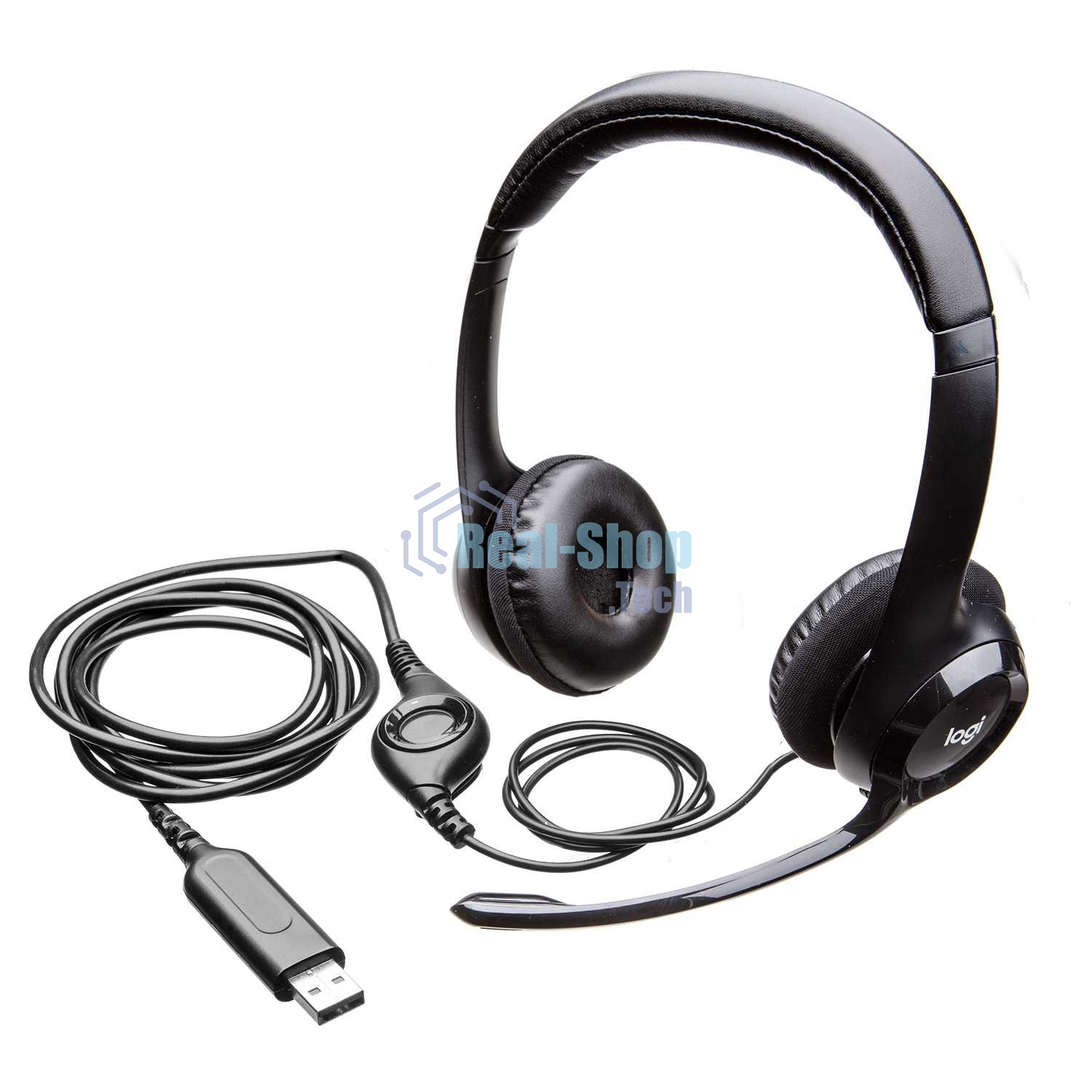 Гарнитура проводная Logitech Headset Logitech H390 USB черный