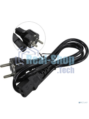 Кабель питания ExeGate Power PC-1P (Евровилка Schuko->С13) VDE-250V-3*0.5-CU, 6A, черный, 1.0м