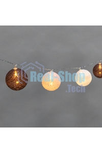 Тайские фонарики Neon-night Вельвет 3,5 м, 20 LED, прозрачный ПВХ, теплый белый, питание USB