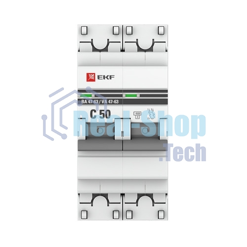Выключатель автоматический EKF mcb4763-2-50C-pro 2P 50А (C) 4,5kA ВА 47-63 EKF PROxima