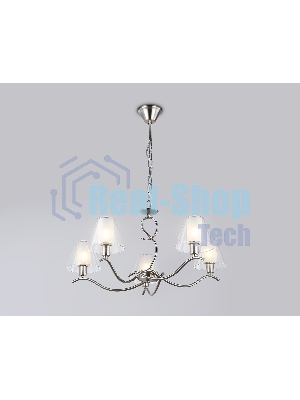 Люстра Ambrella light LH57081/5 SN/FR никель/белый матовый E14/5 max 40W D690*790