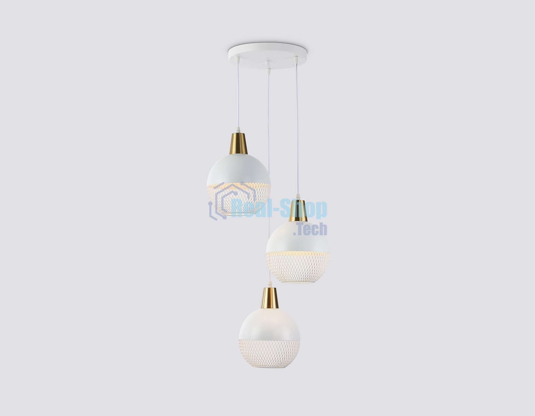 Светильник Ambrella light TR8503/3 WH/CP белый/медь E27/3 max 60W D410*1000