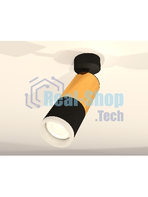 Комплект поворотного светильника Ambrella light XM6302012 SBK/PYG/FR черный песок/золото желтое полированное/белый матовый MR16 GU5.3