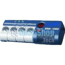 Стабилизатор RUCELF SRW-1000-D 1000ВА, диапазон 140-270,однофазный,управление релейное, дисплей,точность 220+-6%, КПД 98%.