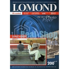 Фотобумага ПРЕМИУМ для стр.печати Lomond 200 г/м2 одностор.Super Glossy Bright 10х15 см (20 л)