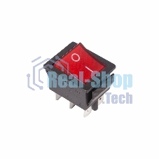 Выключатель клавишный Rexant 250V 15А (6с) ON-ON красный с подсветкой