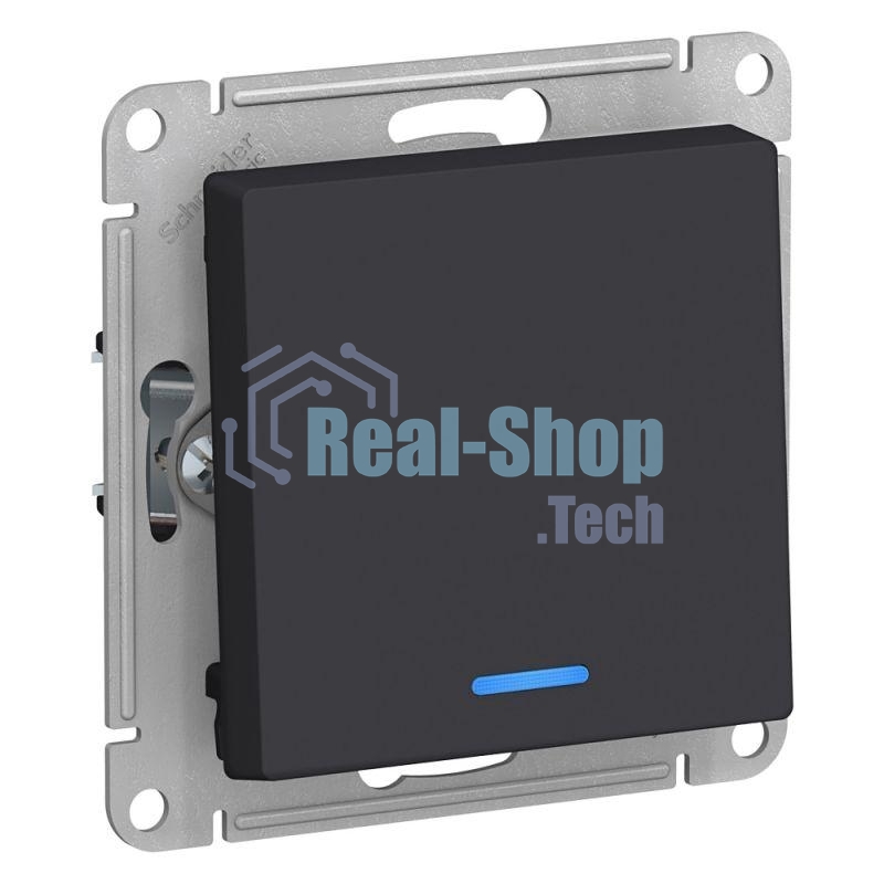 Механизм выключателя 1-кл. AtlasDesign с подсветкой (сх.1а) 10АХ карбон