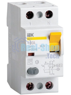 УЗО Iek MDV11-2-025-030 ВД1-63 2Р 25А 30мА тип А ИЭК